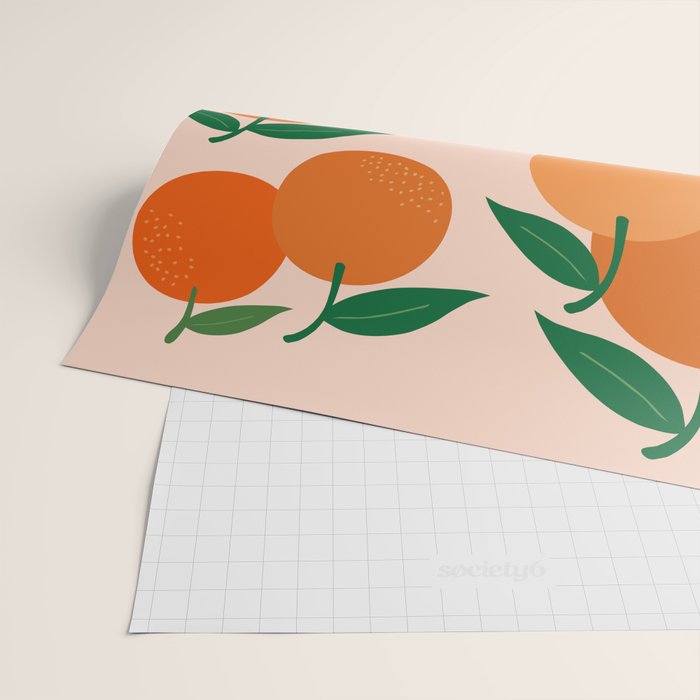 Fruit Market Print Oranges Fruit Art Orange Fruit Market Aesthetic Food Art Modern Decor Wrapping Paper Gallery Image 2