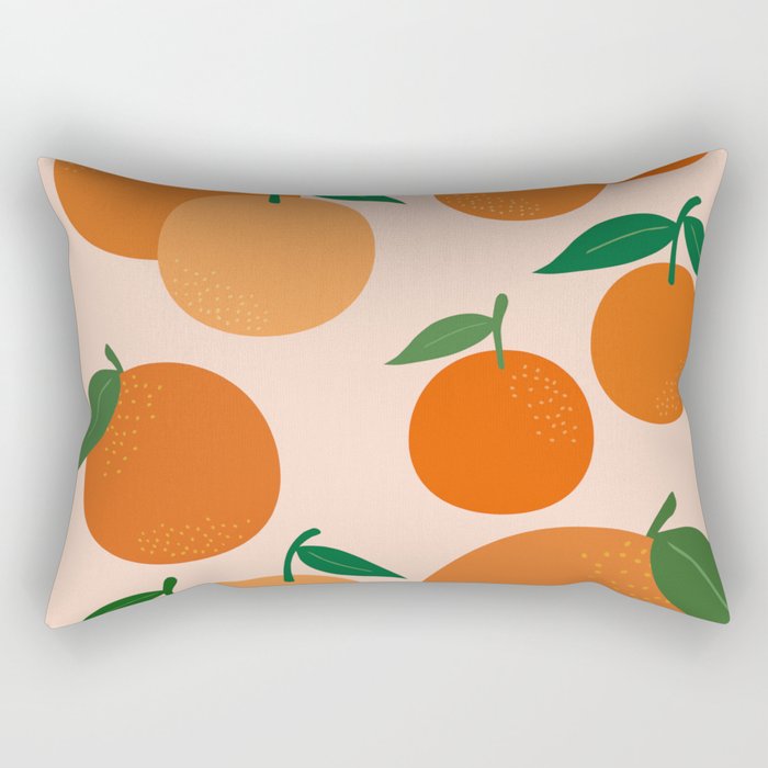 Fruit Market Print Oranges Fruit Art Orange Fruit Market Aesthetic Food Art Modern Decor Rectangular Pillow Gallery Image 2