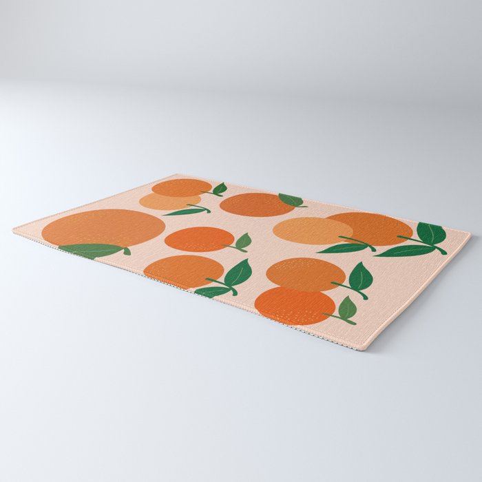 Fruit Market Print Oranges Fruit Art Orange Fruit Market Aesthetic Food Art Modern Decor Rug Gallery Image 3
