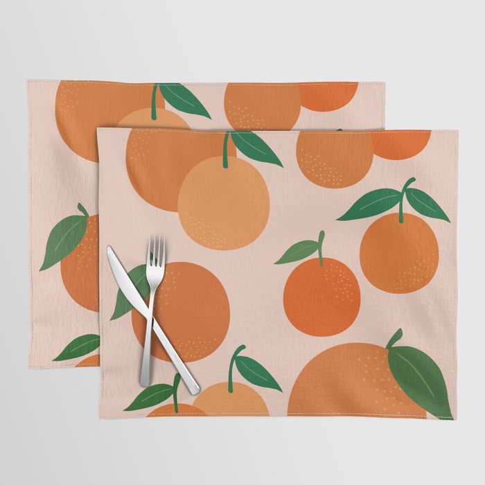 Fruit Market Print Oranges Fruit Art Orange Fruit Market Aesthetic Food Art Modern Decor Placemat Gallery Image 1