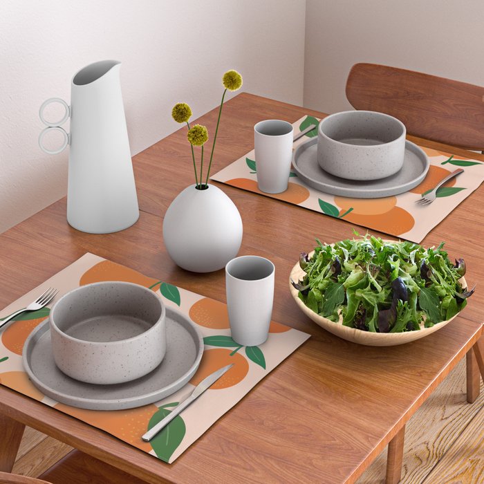 Fruit Market Print Oranges Fruit Art Orange Fruit Market Aesthetic Food Art Modern Decor Placemat Gallery Image 2