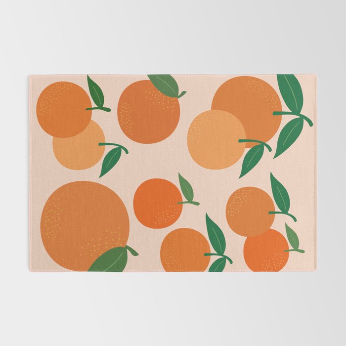 Fruit Market Print Oranges Fruit Art Orange Fruit Market Aesthetic Food Art Modern Decor Rug Gallery Image 2