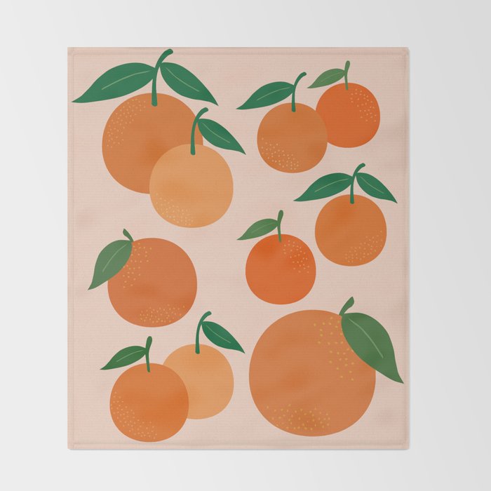 Fruit Market Print Oranges Fruit Art Orange Fruit Market Aesthetic Food Art Modern Decor Throw Blanket Gallery Image 2
