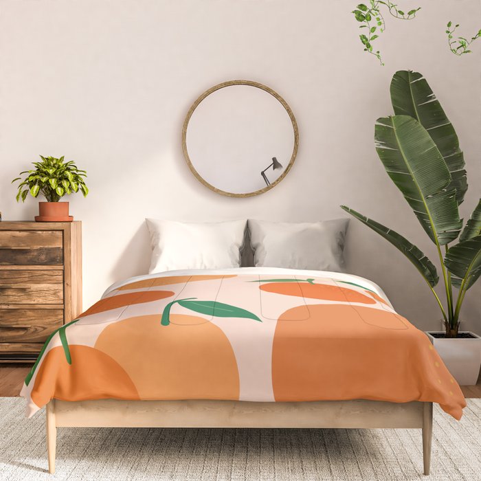 Fruit Market Print Oranges Fruit Art Orange Fruit Market Aesthetic Food Art Modern Decor Comforter Gallery Image 3