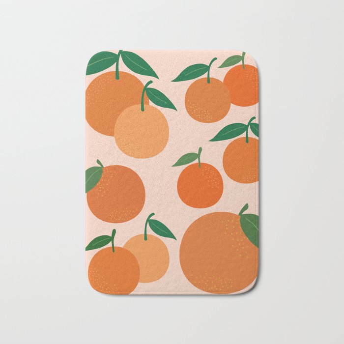 Fruit Market Print Oranges Fruit Art Orange Fruit Market Aesthetic Food Art Modern Decor Bath Mat Gallery Image 1