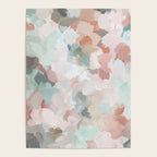 Minty Kisses - Blush Pink Mint Green Blue Coral Peach Abstract Flower Wall Art Springtime Painting Poster Gallery Image 4