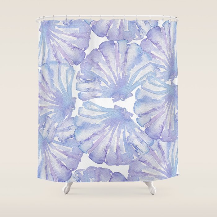 Shell Ya Later - Purple Seashell Pattern Shower Curtain Gallery Image 1