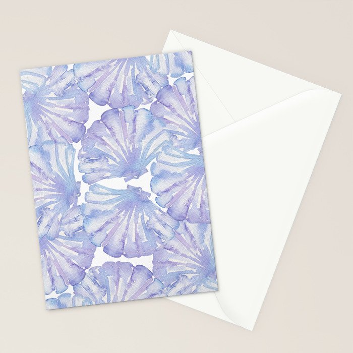 Shell Ya Later - Purple Seashell Pattern Stationery Card Gallery Image 2