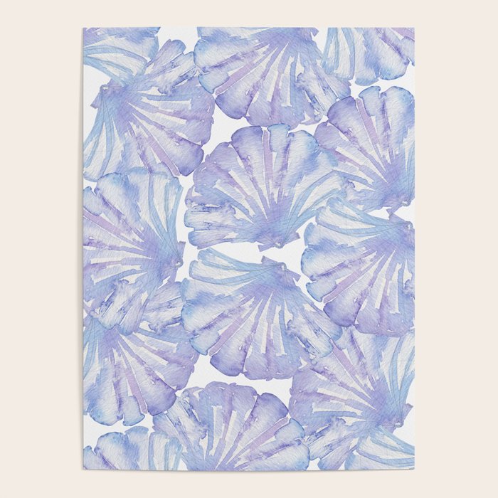 Shell Ya Later - Purple Seashell Pattern Poster Gallery Image 4