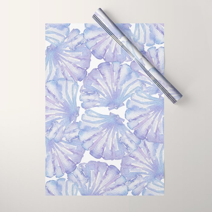 Shell Ya Later - Purple Seashell Pattern Wrapping Paper Gallery Image 1