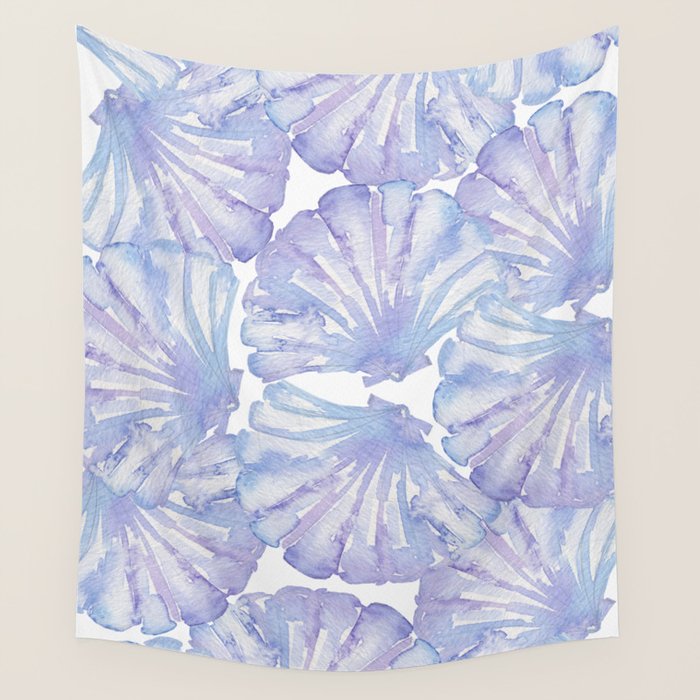 Shell Ya Later - Purple Seashell Pattern Wall Tapestry Gallery Image 4