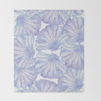 Shell Ya Later - Purple Seashell Pattern Throw Blanket Gallery Image 2