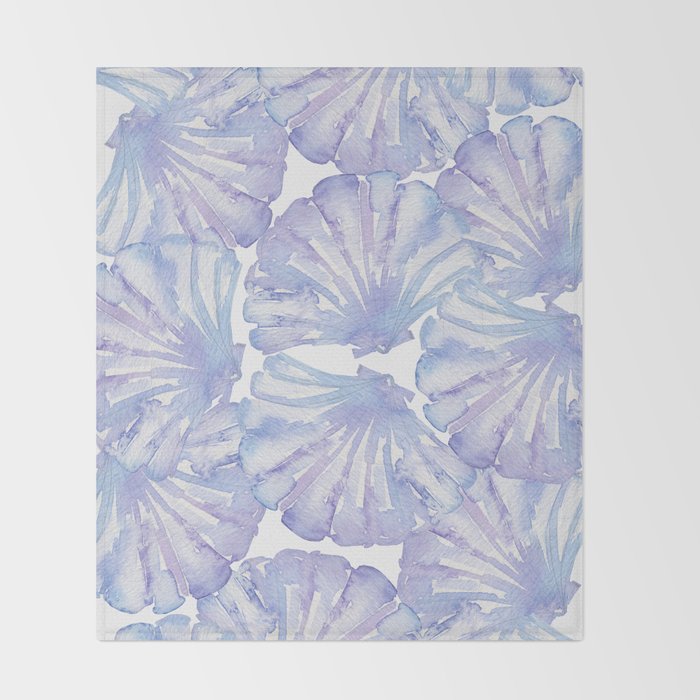 Shell Ya Later - Purple Seashell Pattern Throw Blanket Gallery Image 2