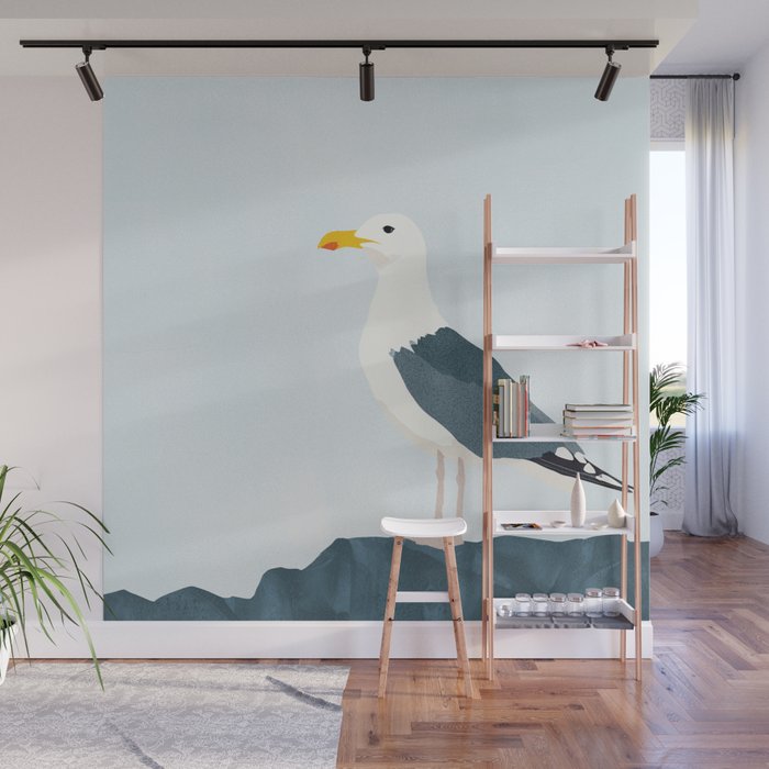 Seagull Minimalist Illustration Wall Mural Gallery Image 1