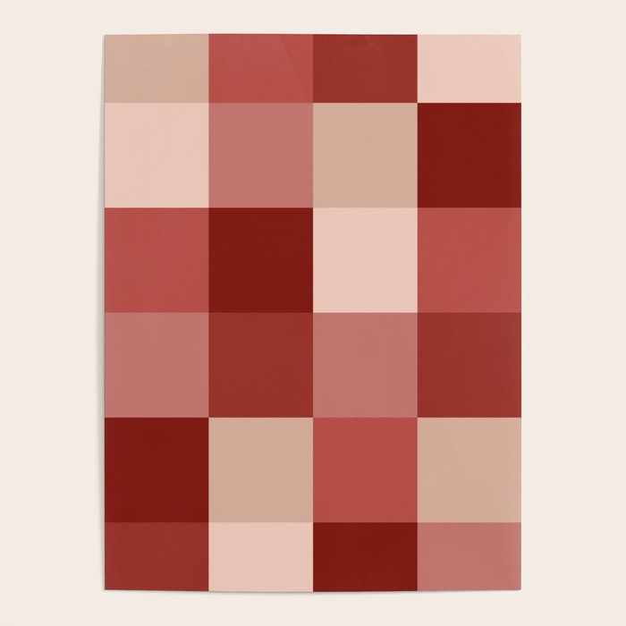 Bold Colorful Checks Pattern - Large X Poster Gallery Image 4