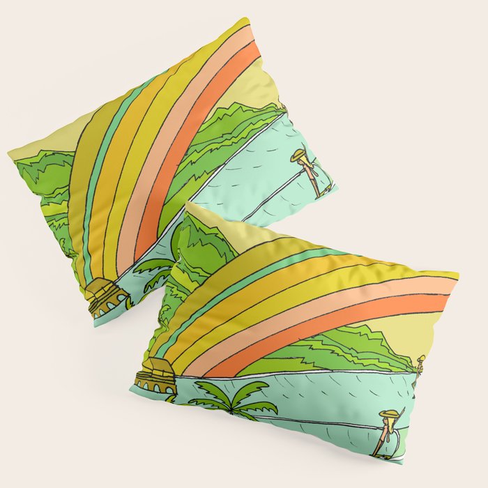 Surf Paradise Rainbow of Happiness Pillow Sham Gallery Image 1