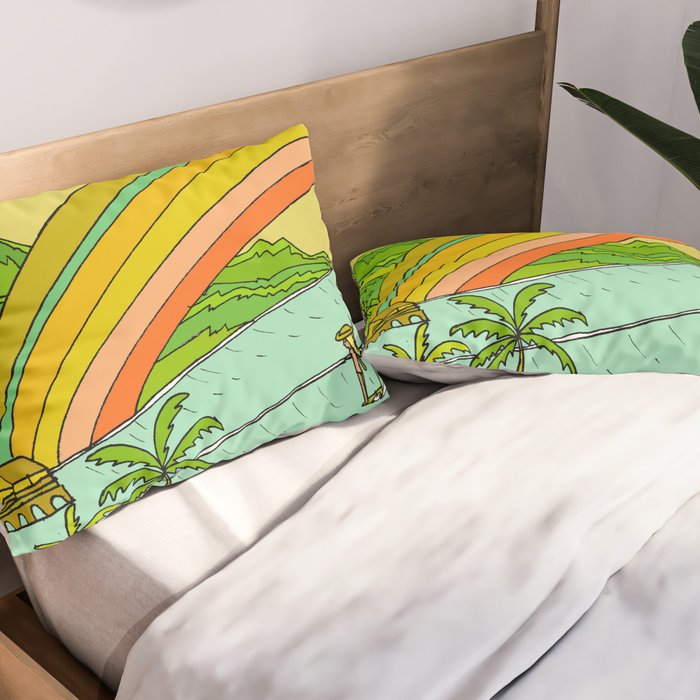 Surf Paradise Rainbow of Happiness Pillow Sham Gallery Image 2