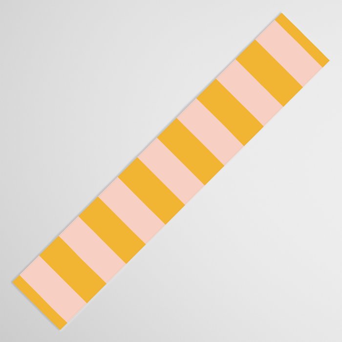 Simple Contemporary Stripe Pattern in Blush Pink and Yellow Orange Table Runner Gallery Image 3