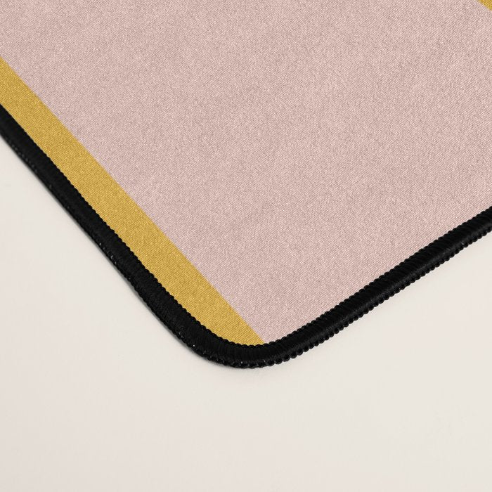 Simple Contemporary Stripe Pattern in Blush Pink and Yellow Orange Desk Mat Gallery Image 4