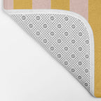Simple Contemporary Stripe Pattern in Blush Pink and Yellow Orange Bath Mat Gallery Image 2