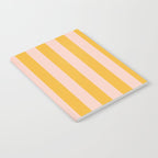 Simple Contemporary Stripe Pattern in Blush Pink and Yellow Orange Notebook Gallery Image 2