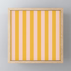 Simple Contemporary Stripe Pattern in Blush Pink and Yellow Orange Mini Art Print Gallery Image 1