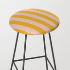 Simple Contemporary Stripe Pattern in Blush Pink and Yellow Orange Stool Gallery Image 2