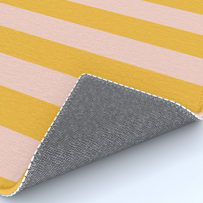 Simple Contemporary Stripe Pattern in Blush Pink and Yellow Orange Rug Gallery Image 4