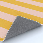 Simple Contemporary Stripe Pattern in Blush Pink and Yellow Orange Rug Gallery Image 4