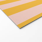 Simple Contemporary Stripe Pattern in Blush Pink and Yellow Orange Welcome Mat Gallery Image 2