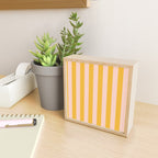 Simple Contemporary Stripe Pattern in Blush Pink and Yellow Orange Mini Art Print Gallery Image 2