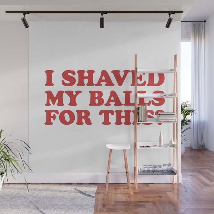 I Shaved My Balls For This, Funny Humor Offensive Quote Wall Mural Gallery Image 1
