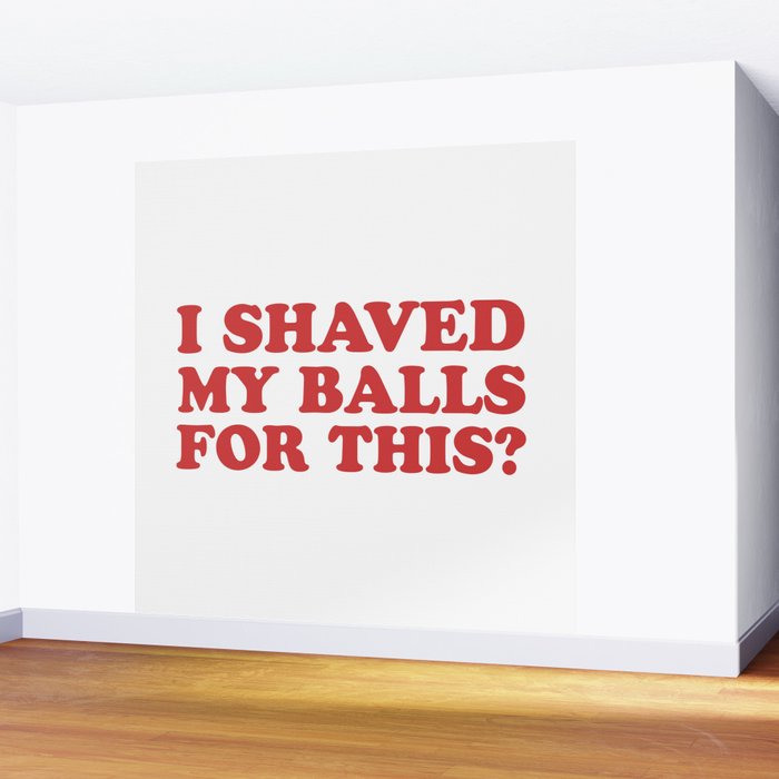 I Shaved My Balls For This, Funny Humor Offensive Quote Wall Mural Gallery Image 2