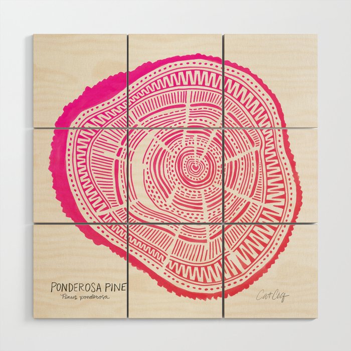 Ponderosa Pine - Pink OmbrÃ© Palette Wood Wall Art Gallery Image 1