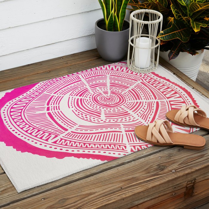 Ponderosa Pine - Pink OmbrÃ© Palette Outdoor Rug Gallery Image 2
