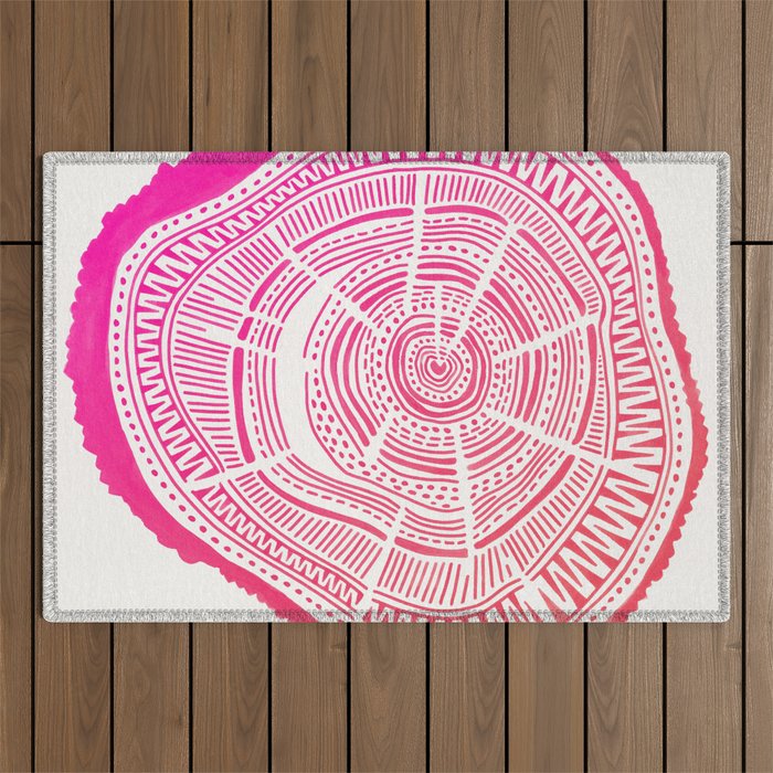Ponderosa Pine - Pink OmbrÃ© Palette Outdoor Rug Gallery Image 1