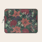 Wild Flowers Winter Bouquet (Enchanting Hidden Monsters in Dark Floral) Laptop Sleeve Gallery Image 1