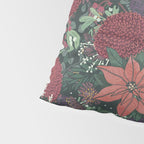 Wild Flowers Winter Bouquet (Enchanting Hidden Monsters in Dark Floral) Pillow Sham Gallery Image 4