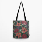 Wild Flowers Winter Bouquet (Enchanting Hidden Monsters in Dark Floral) Tote Bag Gallery Image 2