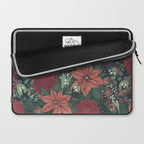 Wild Flowers Winter Bouquet (Enchanting Hidden Monsters in Dark Floral) Laptop Sleeve Gallery Image 2
