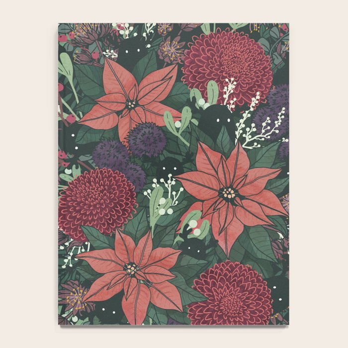 Wild Flowers Winter Bouquet (Enchanting Hidden Monsters in Dark Floral) Notebook Gallery Image 4
