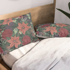Wild Flowers Winter Bouquet (Enchanting Hidden Monsters in Dark Floral) Pillow Sham Gallery Image 2