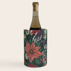 Wild Flowers Winter Bouquet (Enchanting Hidden Monsters in Dark Floral) Wine Chiller Gallery Image 3