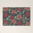 Wild Flowers Winter Bouquet (Enchanting Hidden Monsters in Dark Floral) Welcome Mat Gallery Image 1