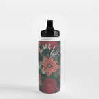 Wild Flowers Winter Bouquet (Enchanting Hidden Monsters in Dark Floral) Water Bottle Gallery Image 2
