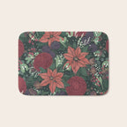 Wild Flowers Winter Bouquet (Enchanting Hidden Monsters in Dark Floral) Bath Mat Gallery Image 1