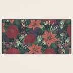 Wild Flowers Winter Bouquet (Enchanting Hidden Monsters in Dark Floral) Desk Mat Gallery Image 3