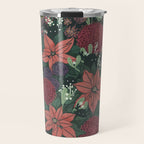 Wild Flowers Winter Bouquet (Enchanting Hidden Monsters in Dark Floral) Travel Mug Gallery Image 1