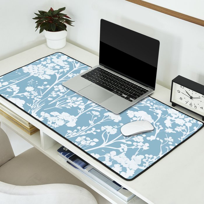 Sky Meadow Blue in Floral Desk Mat Gallery Image 2