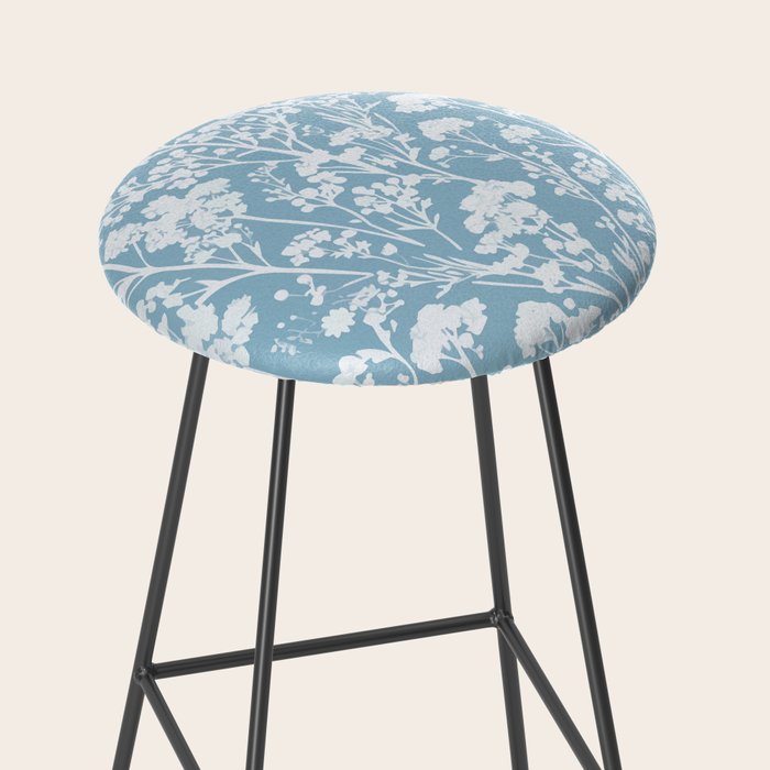 Sky Meadow Blue in Floral Stool Gallery Image 2
